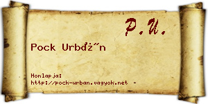 Pock Urbán névjegykártya